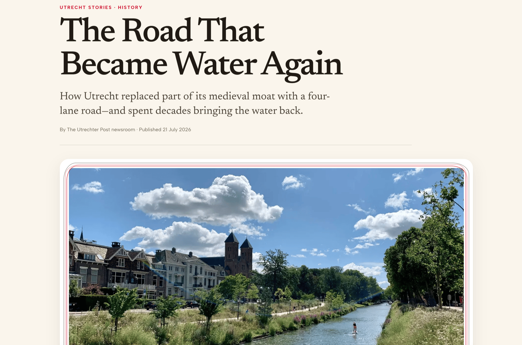 Published Utrechter Post story in the public reading interface